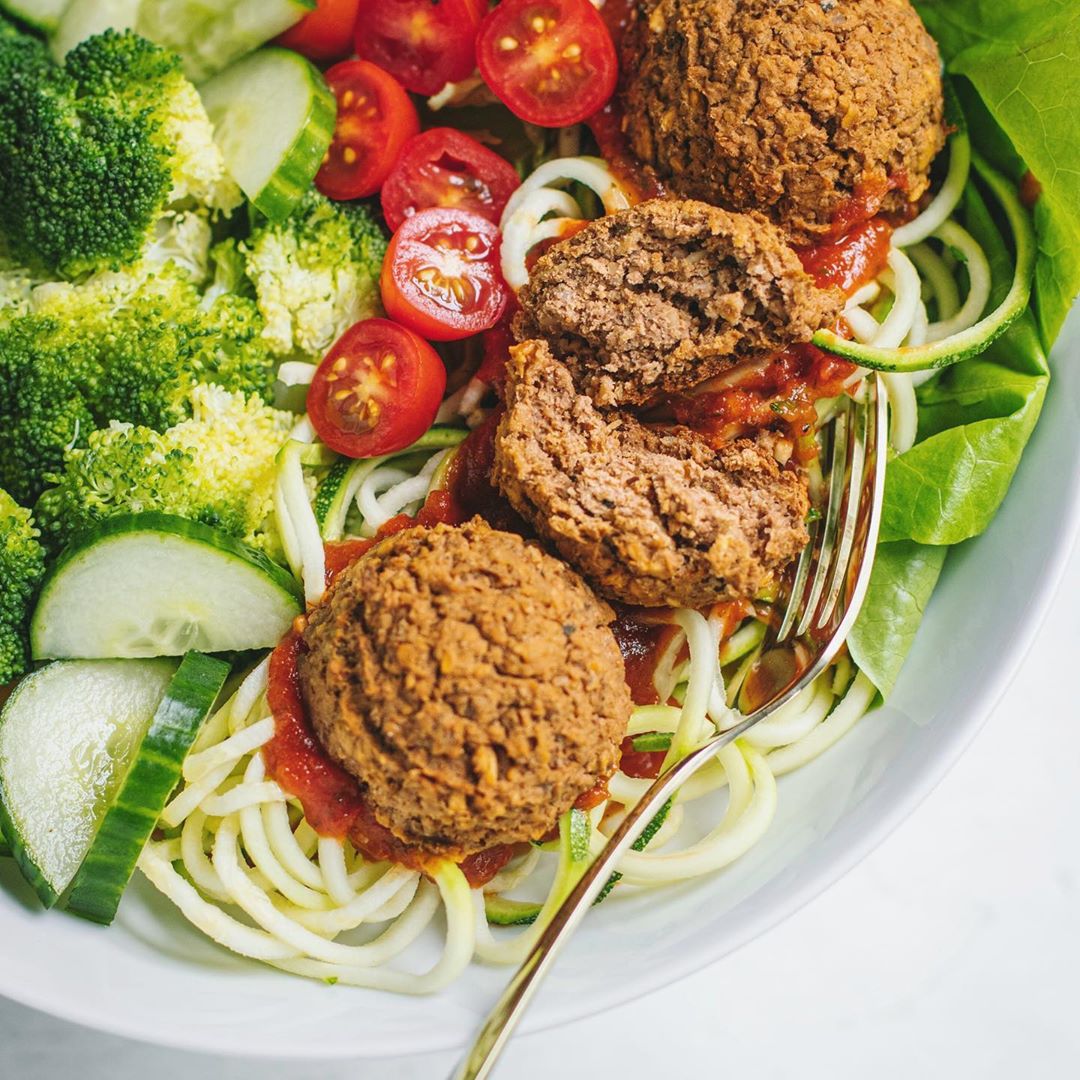 Baked Lentil Meatball Bowls