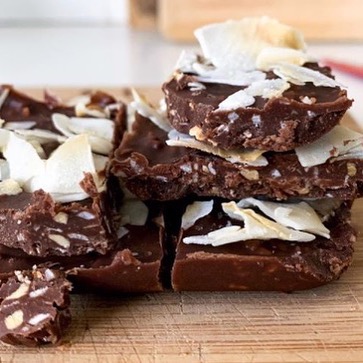 Chocolate Coconut Fudge Slice