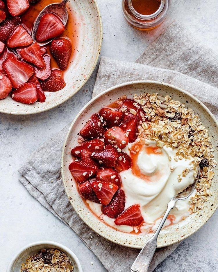 Sweet and juicy vanilla maple roasted strawberries