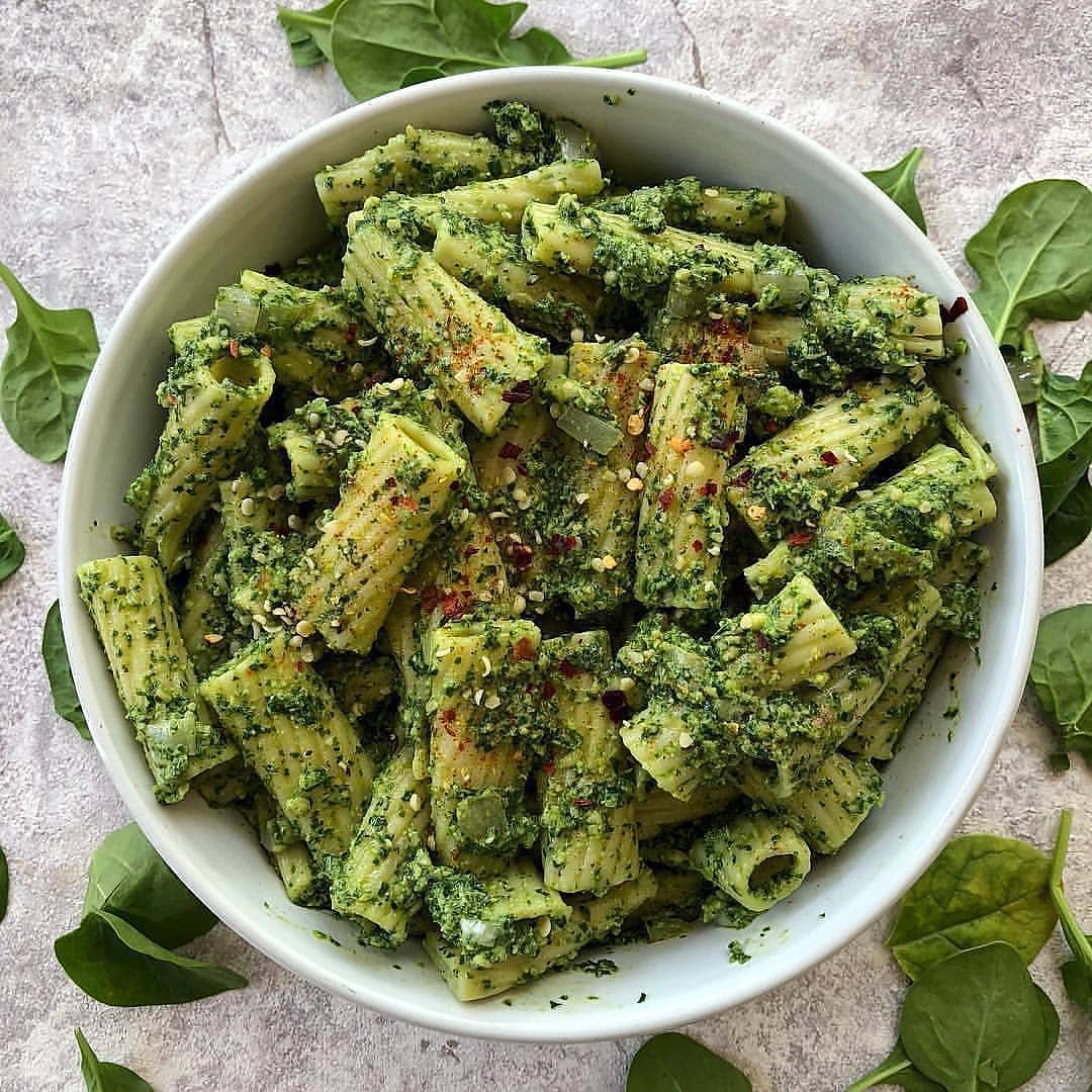 Spinach and Kale Pesto Pasta
