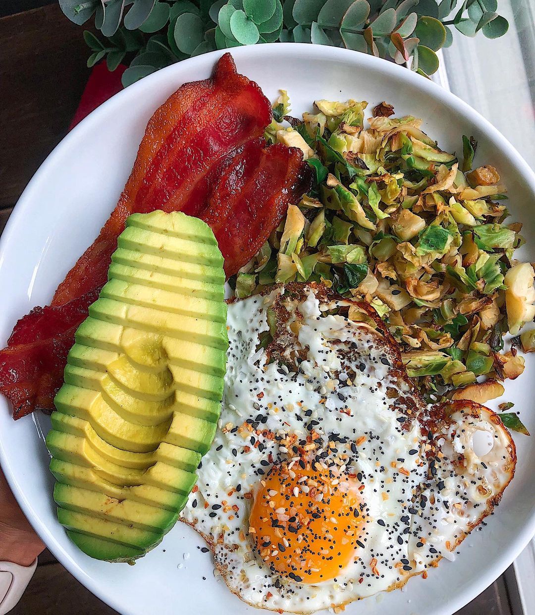 Quick Fried Egg and Veggie Dinner
