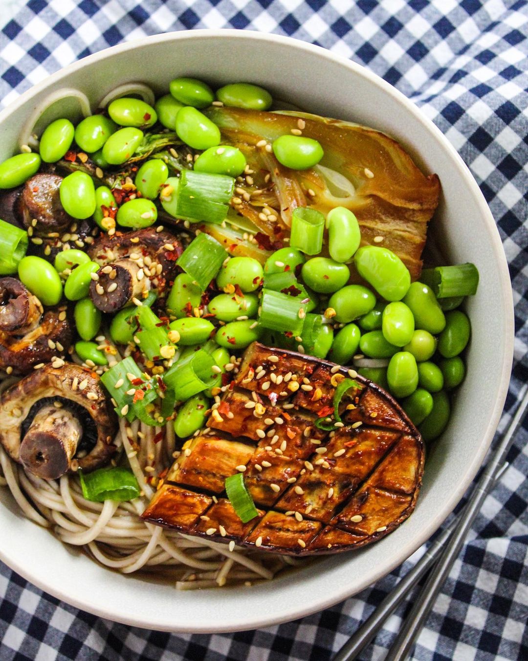 Buckwheat Soba Noodles in a Miso Broth