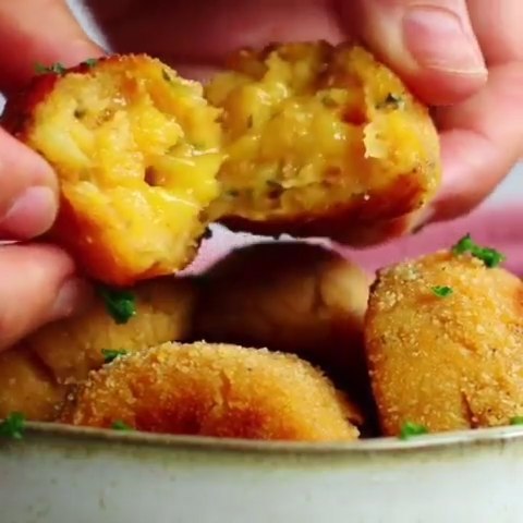 Chipotle Potato Balls Filled with Vegan Cheese