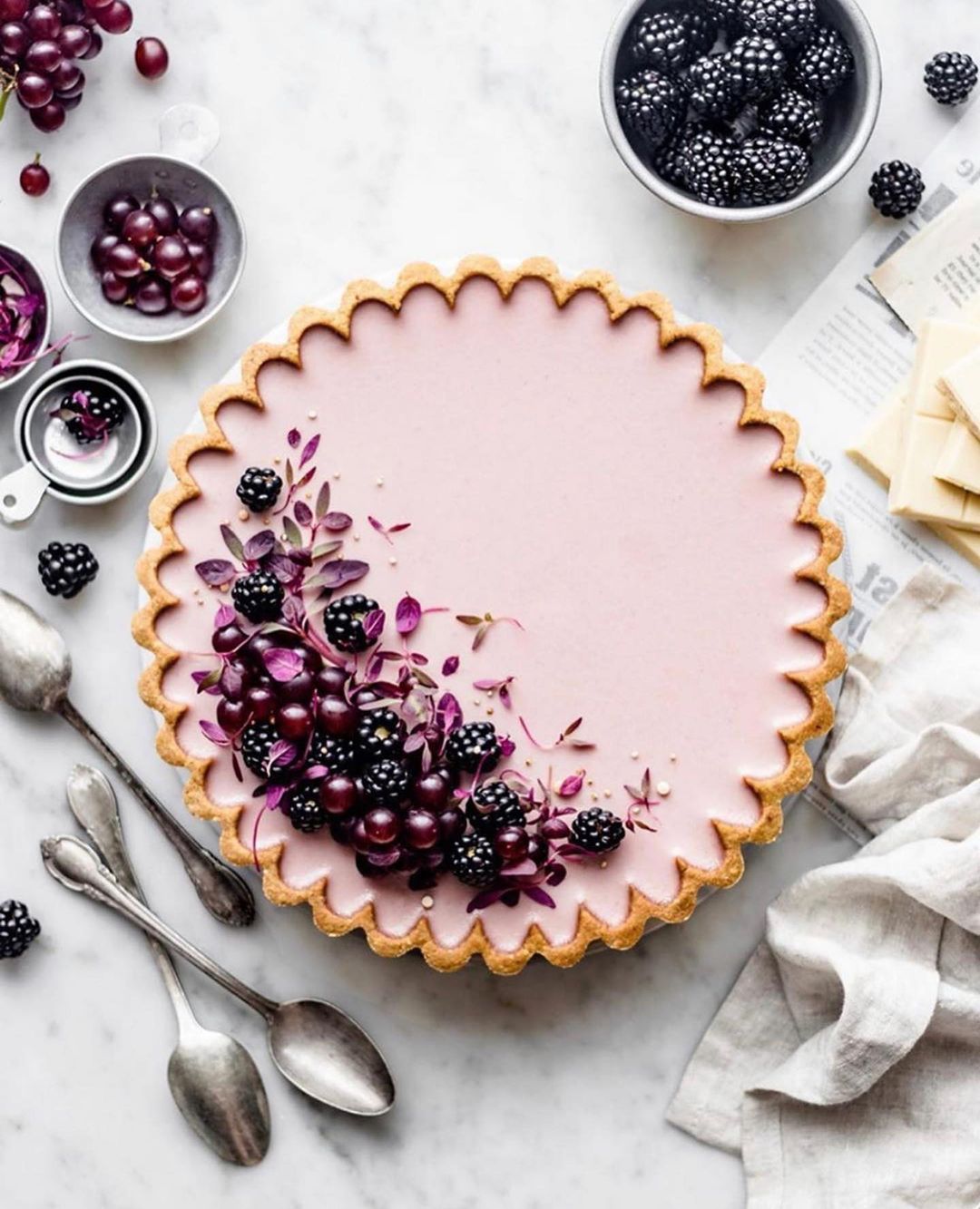 Blackberry White Chocolate Tart