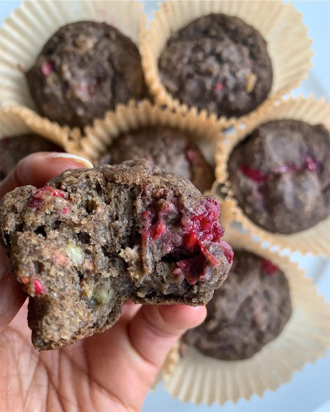 Banana Bread Raspberry Chia Muffins