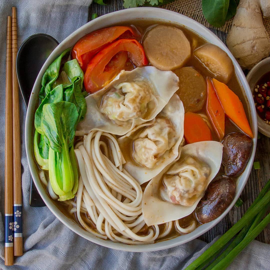 Braised ⁣Veggies Noodle Soup
