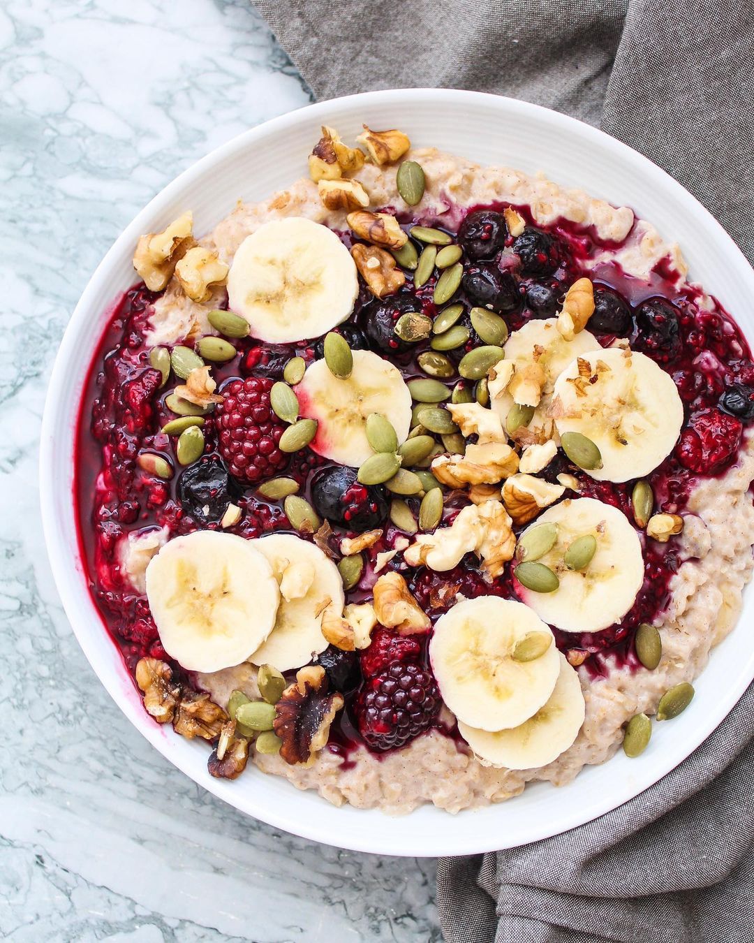 Vanilla Oats with Walnuts and Stewed Berries
