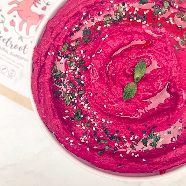 Perfect Beet Hummus Dip for Vegetables and Crackers