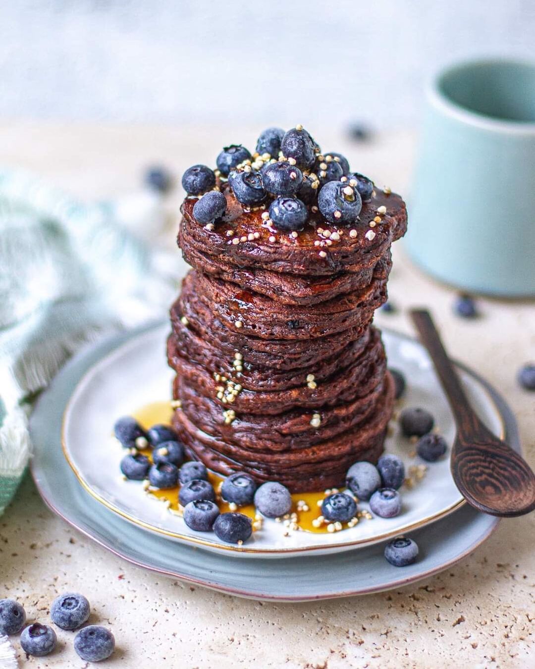 Easy Chocolate Peanut Butter Pancakes