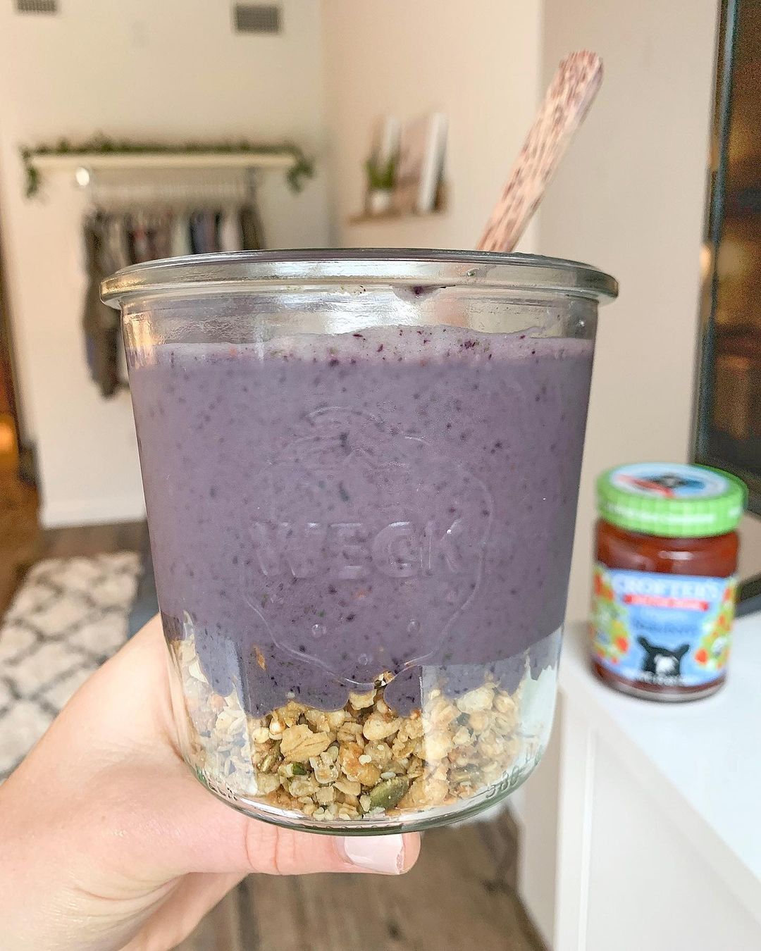 Creamy Berry Smoothie with Organic Spread