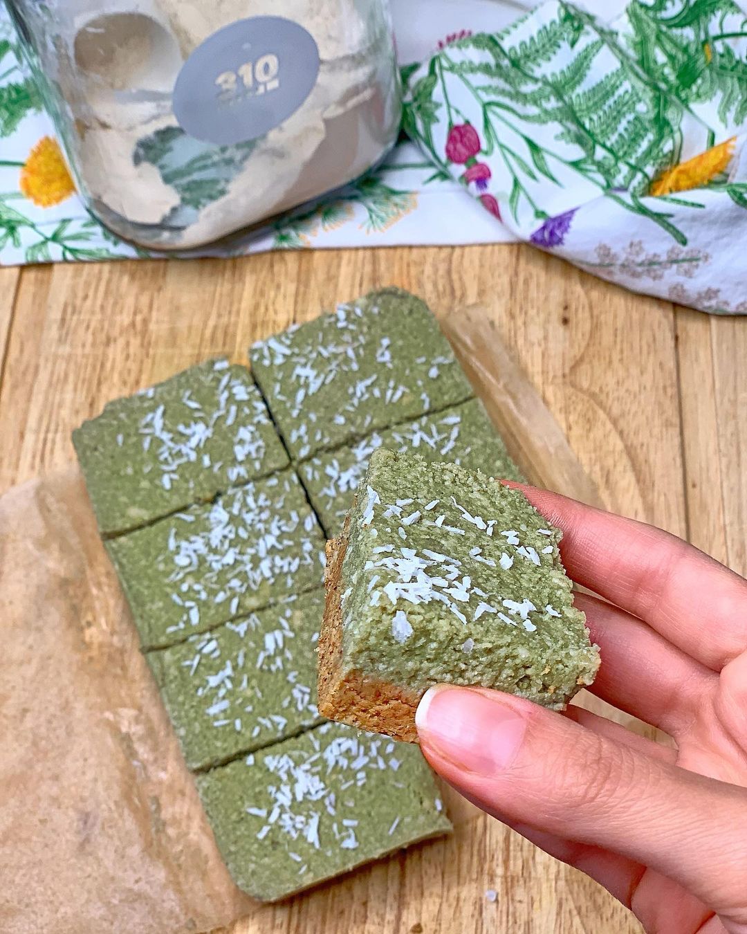 Coconut Matcha Cheesecake Slices