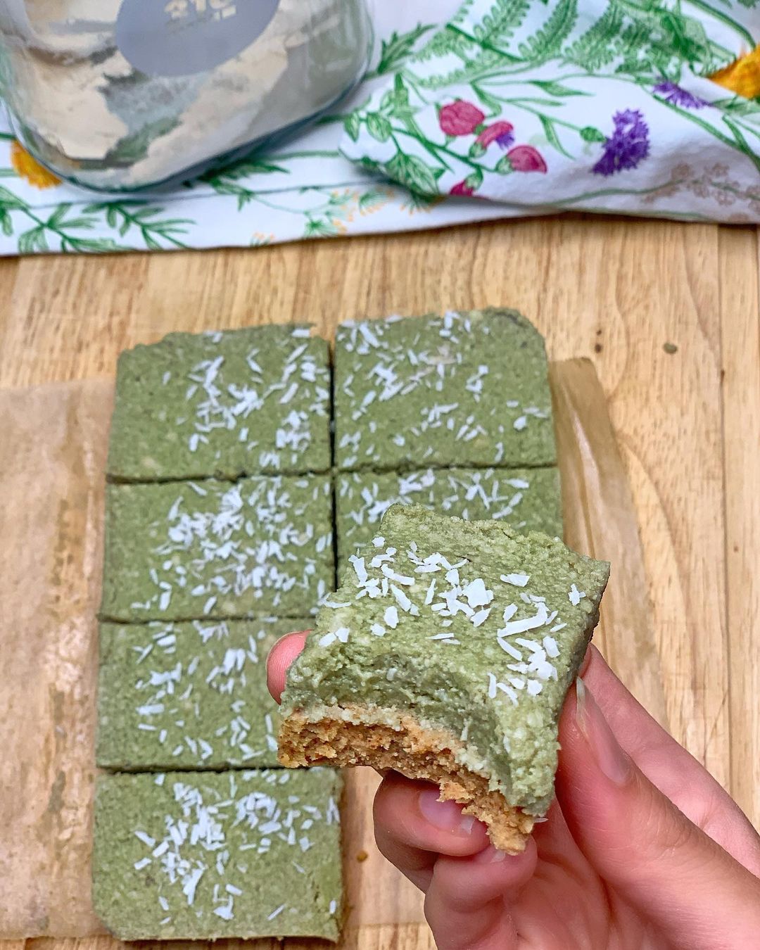 Coconut Matcha Cheesecake Slices