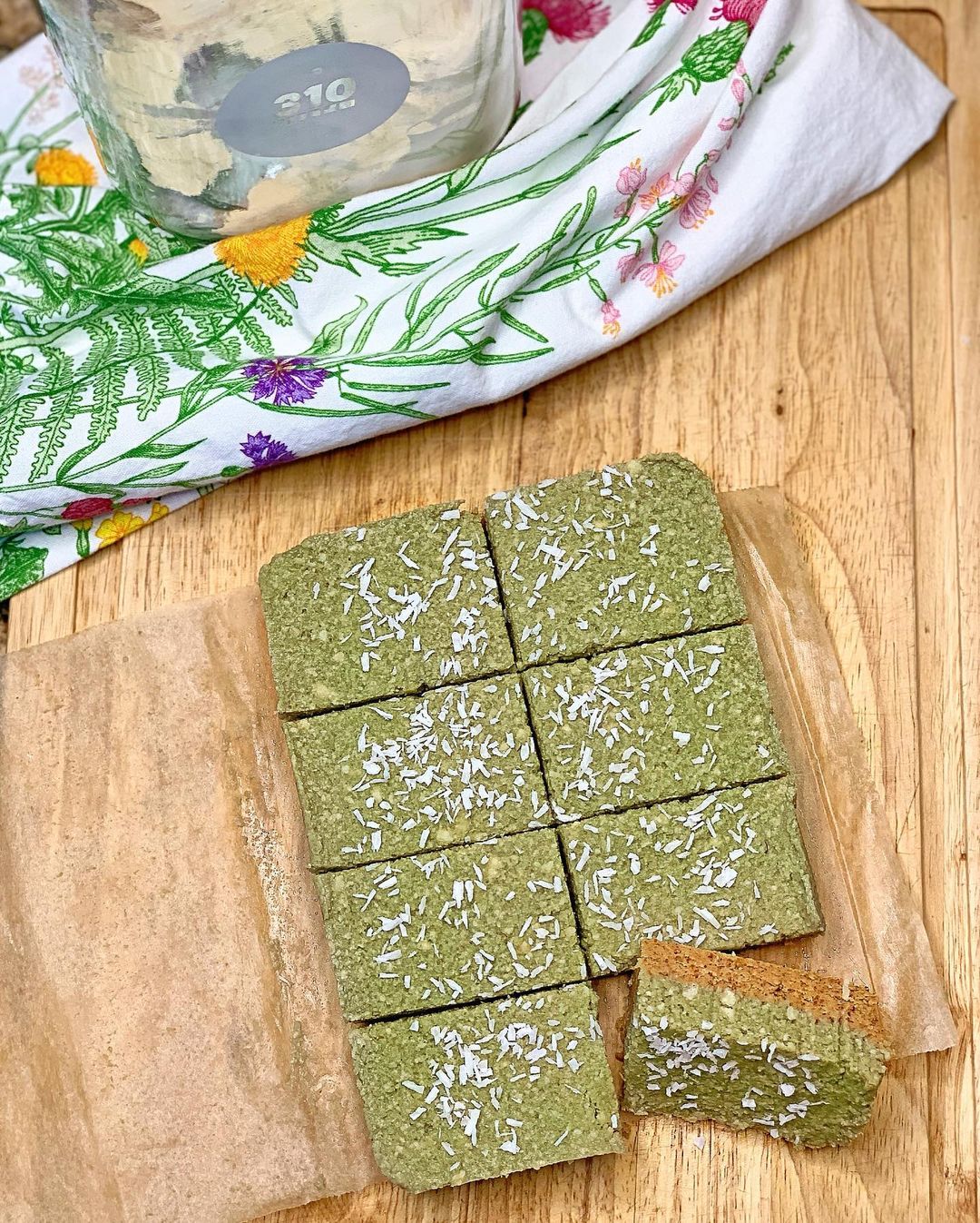 Coconut Matcha Cheesecake Slices