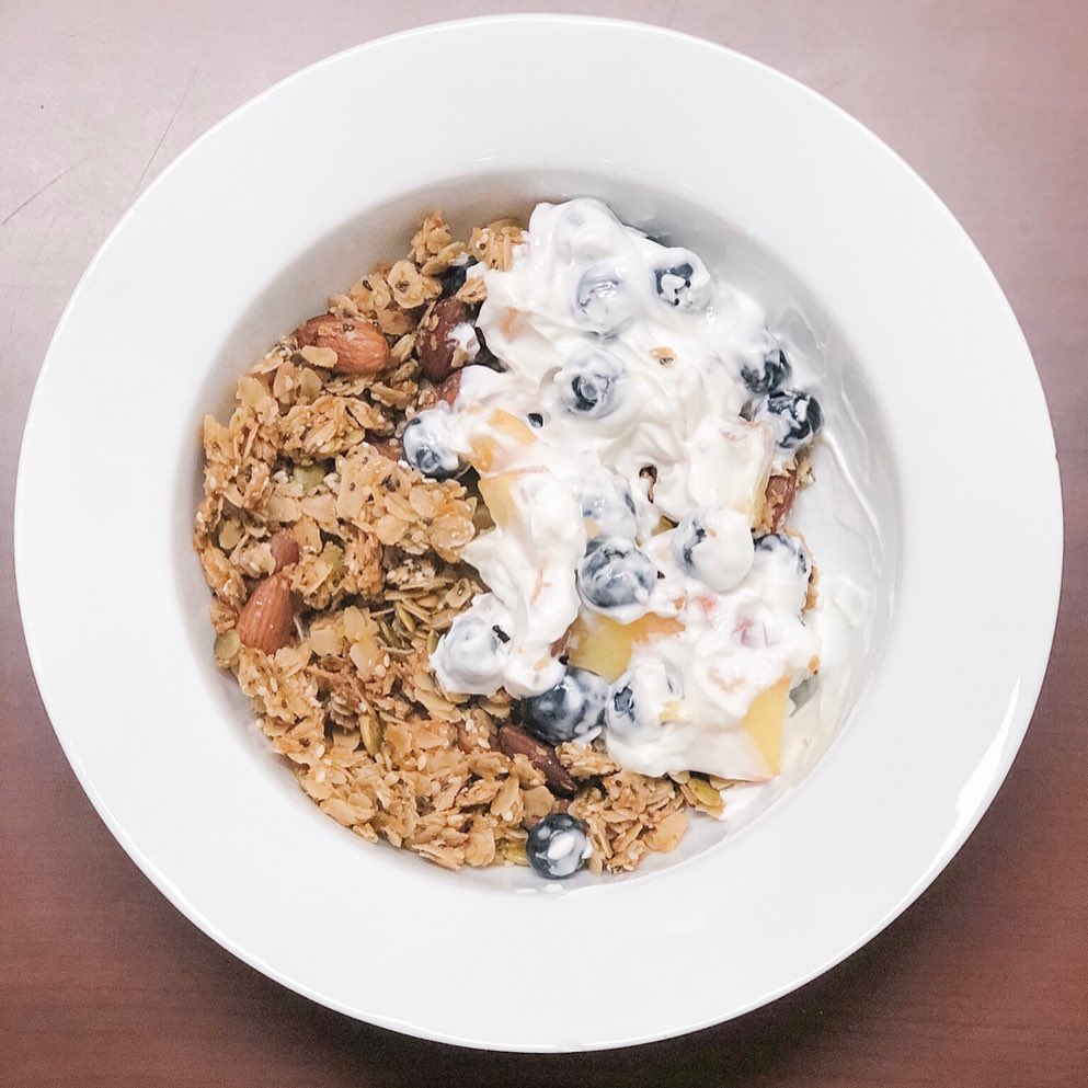 Homemade Granola with Fresh Berries and Yogurt