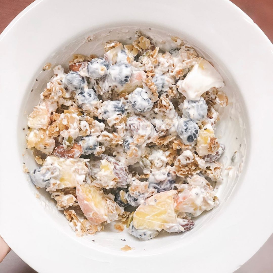 Homemade Granola with Fresh Berries and Yogurt