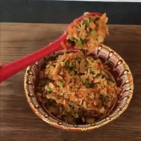 Vegan Fried Rice with Tofu and Vegetables