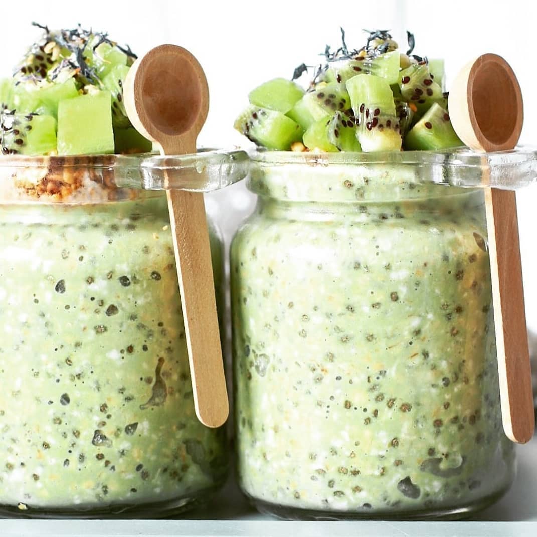 Overnight Matcha Oats with Chia Seeds
