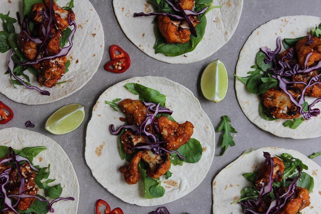Spicy Cauliflower Tacos with Fresh Toppings