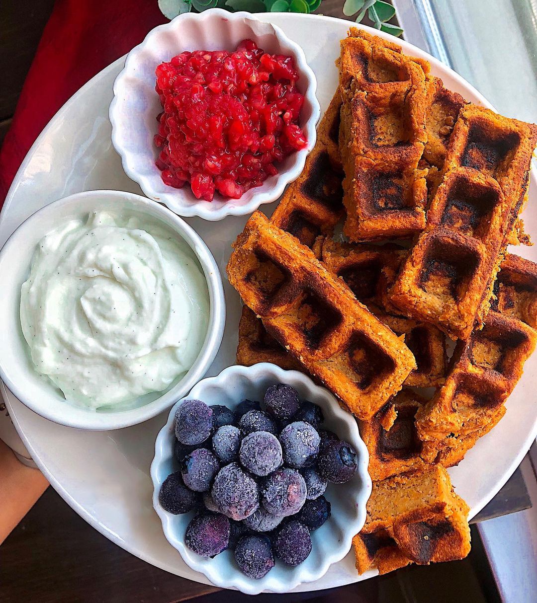 Sweet Potato Waffle Sticks for 4th of July Breakfast