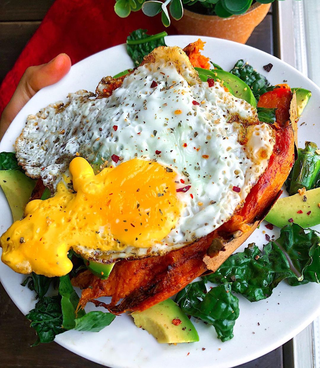 Easy Savory Breakfast Stuffed Sweet Potato Dish