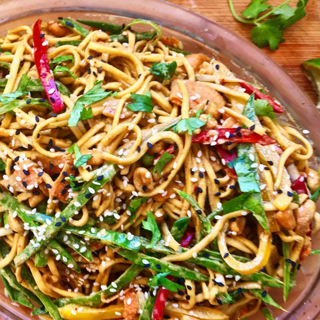 Extra Crunchy Sesame Peanut Noodle Salad