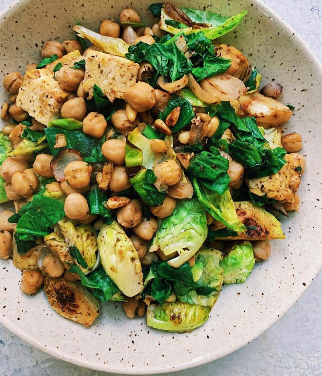 Chickpea Brussels Sprouts Bowl