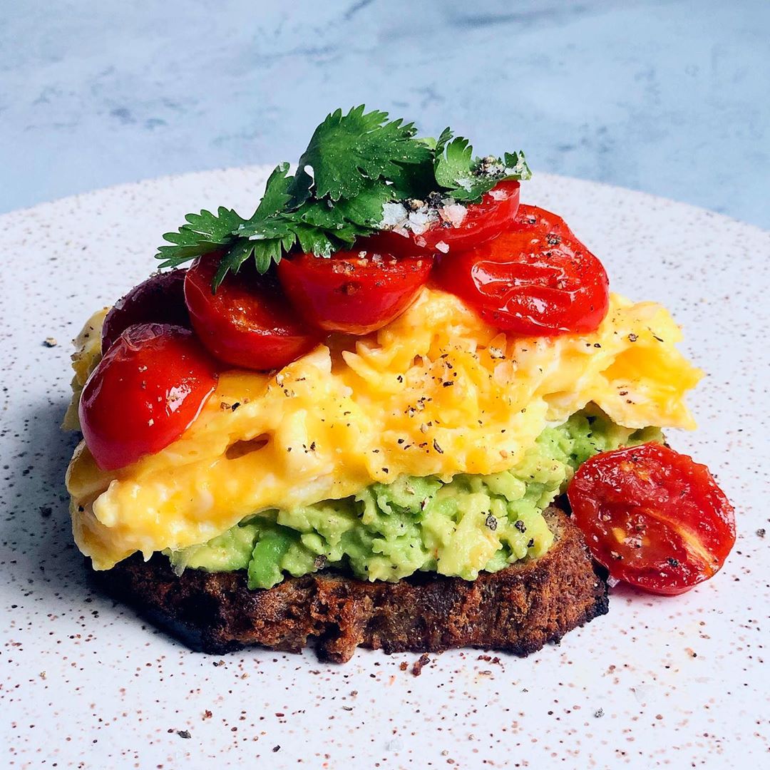 Roasted Tomatoes with Avocado Toast Delight