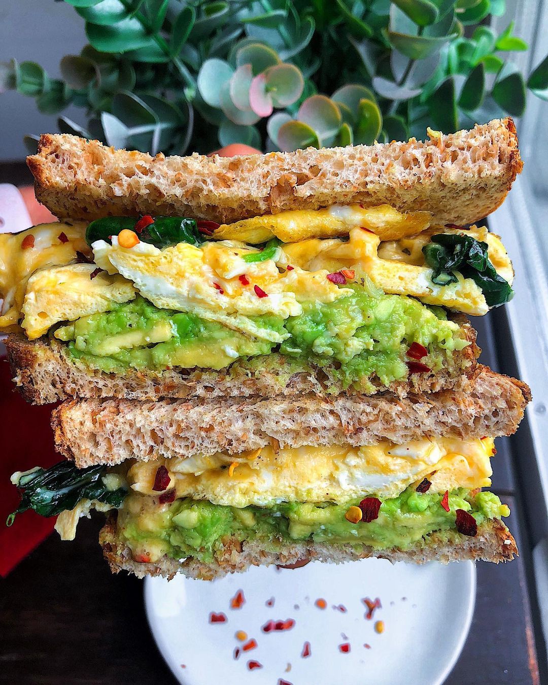 Breakfast Sandwich with Eggs and Avocado