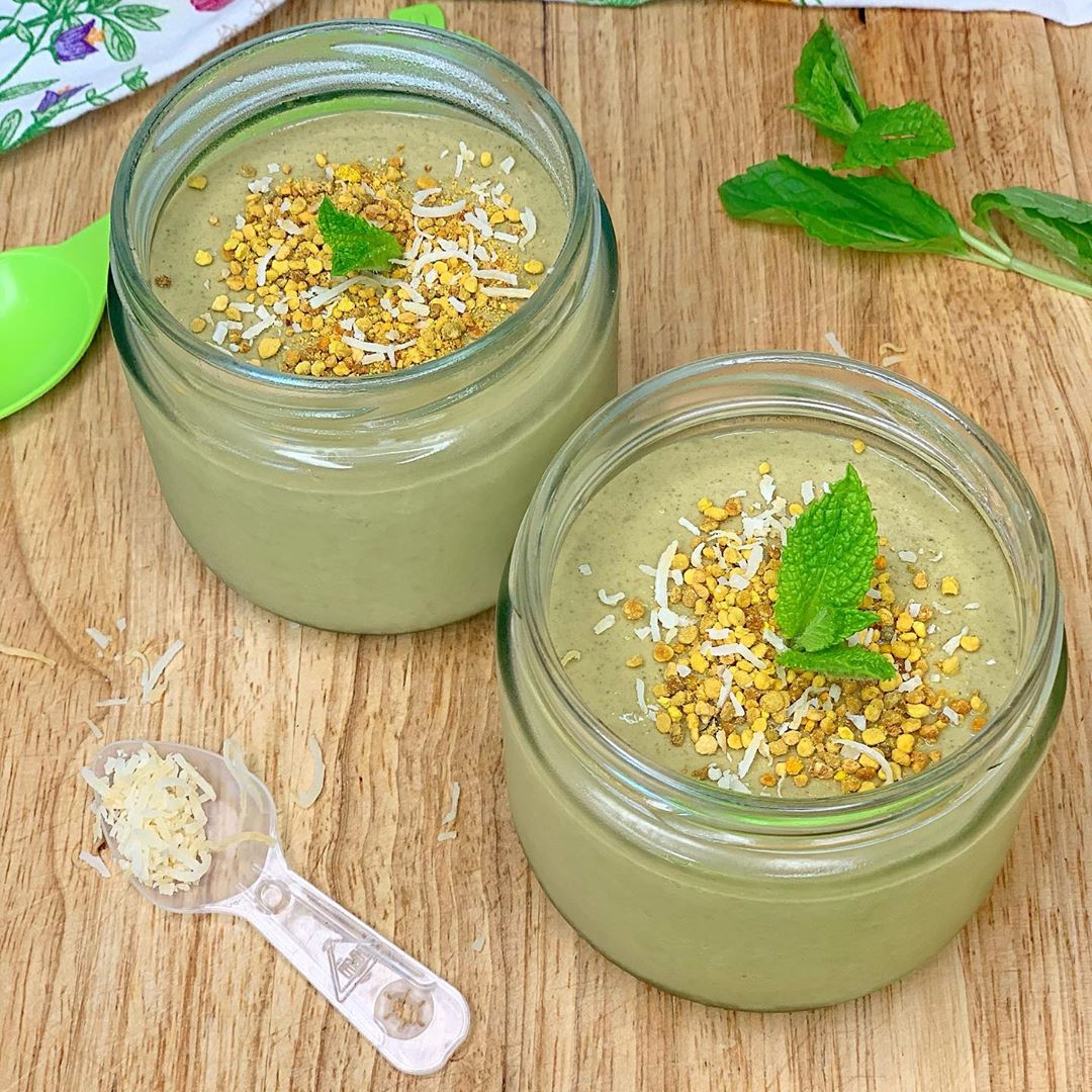 Lemon Mint Matcha Overnight Oat Pudding
