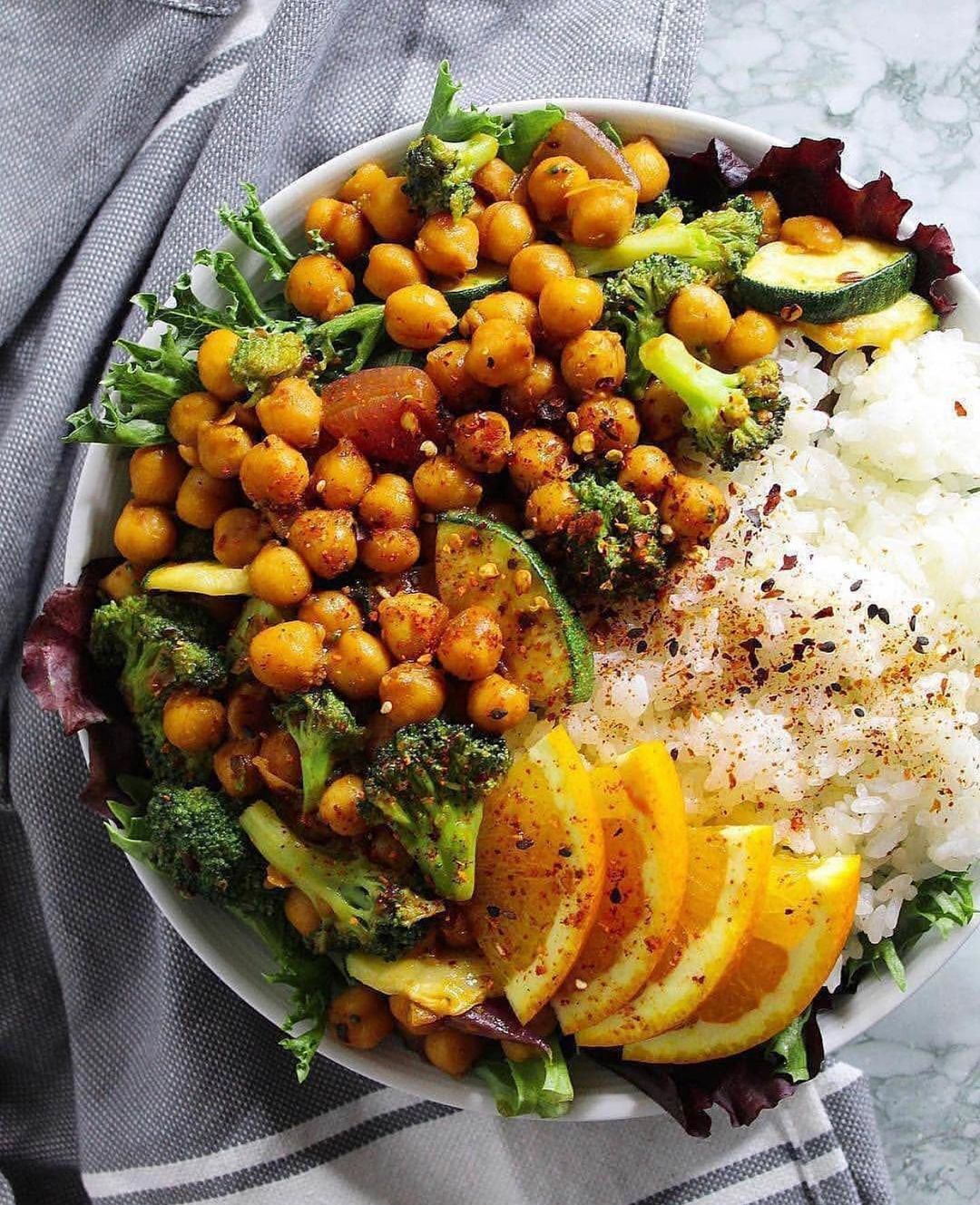 Orange Chickpea and Veggie Stir Fry