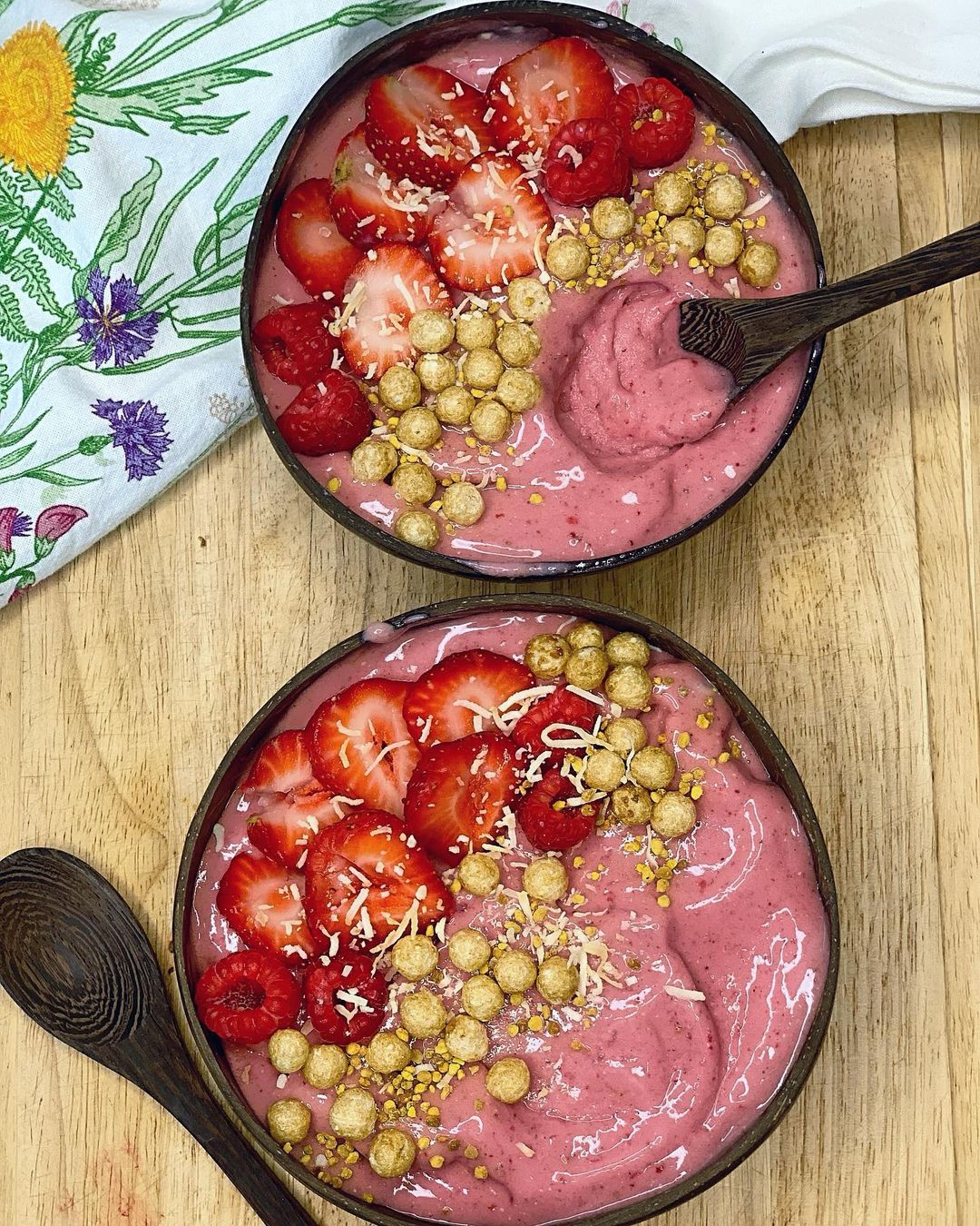 Strawberry Nice Cream Smoothie Bowl