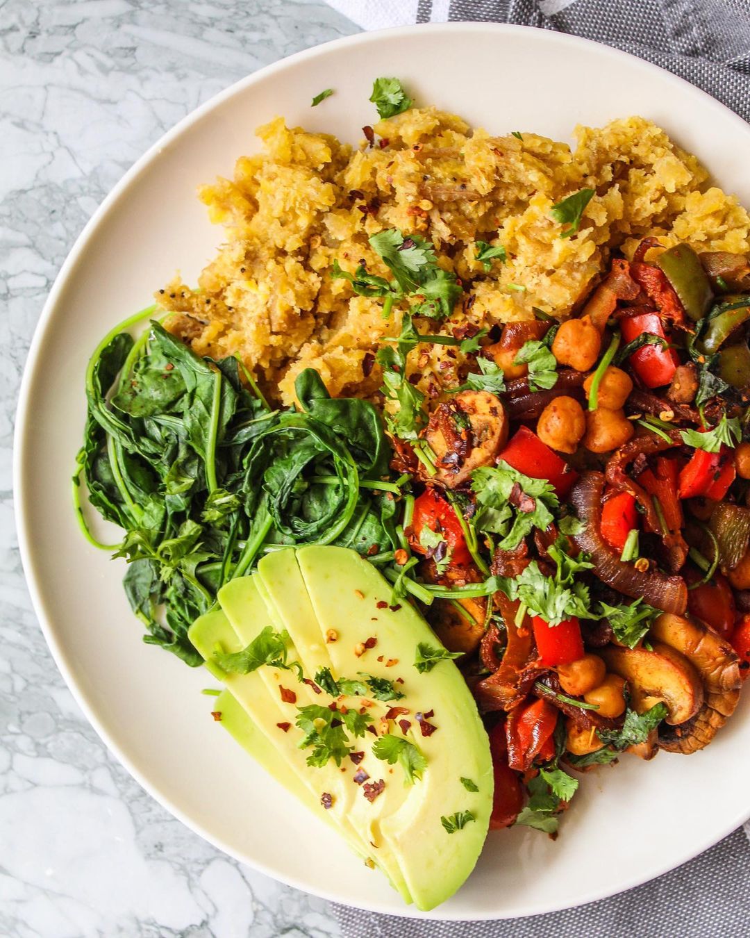 Chickpea Stirfry with Mangú