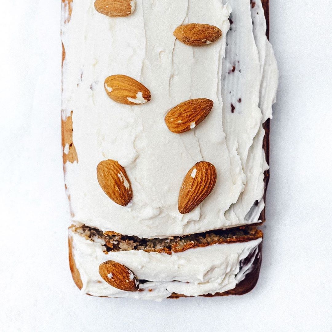 Almond Coffee Bread with Vegan Frosting