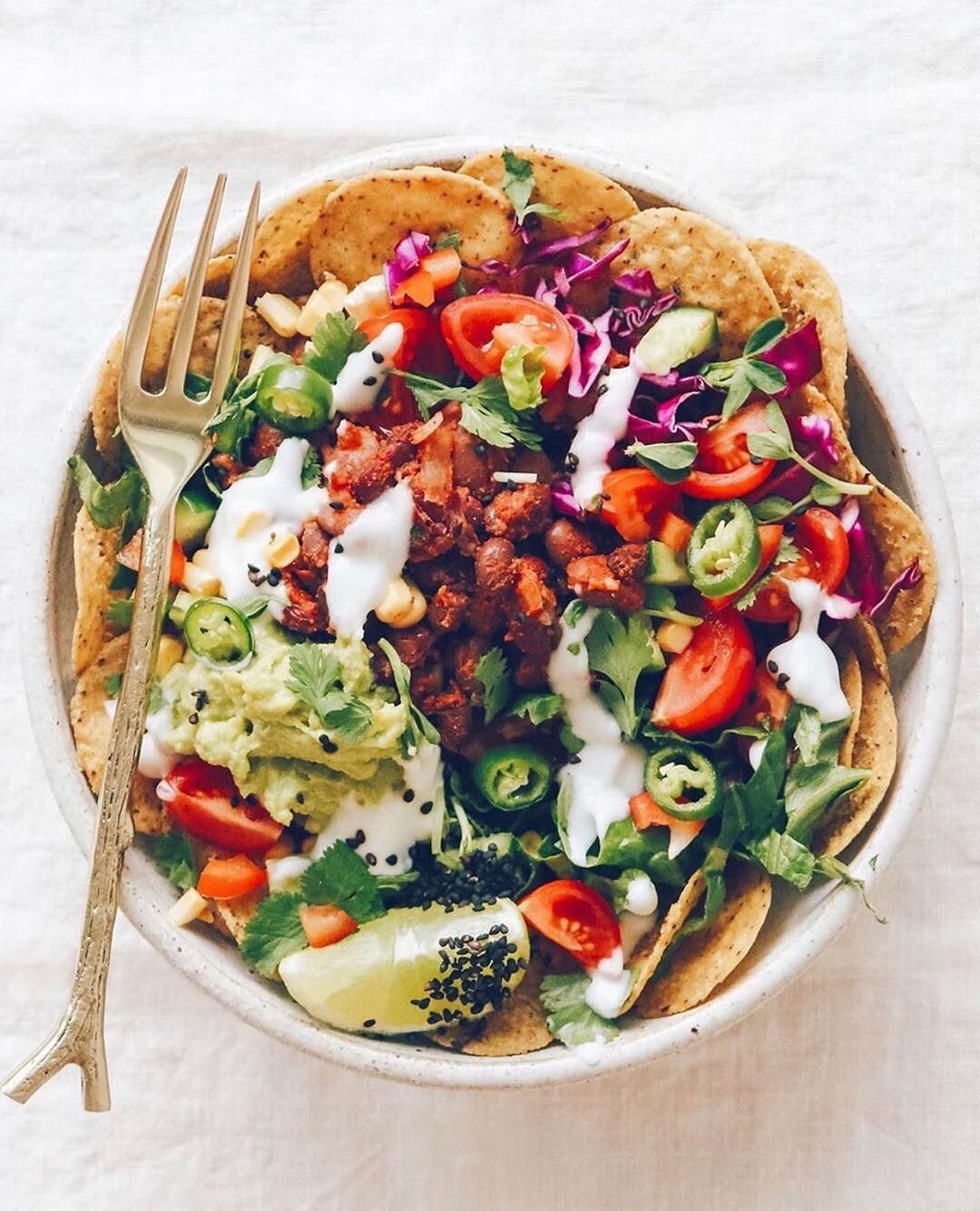 Nacho Bowl with Coconut Sour Cream