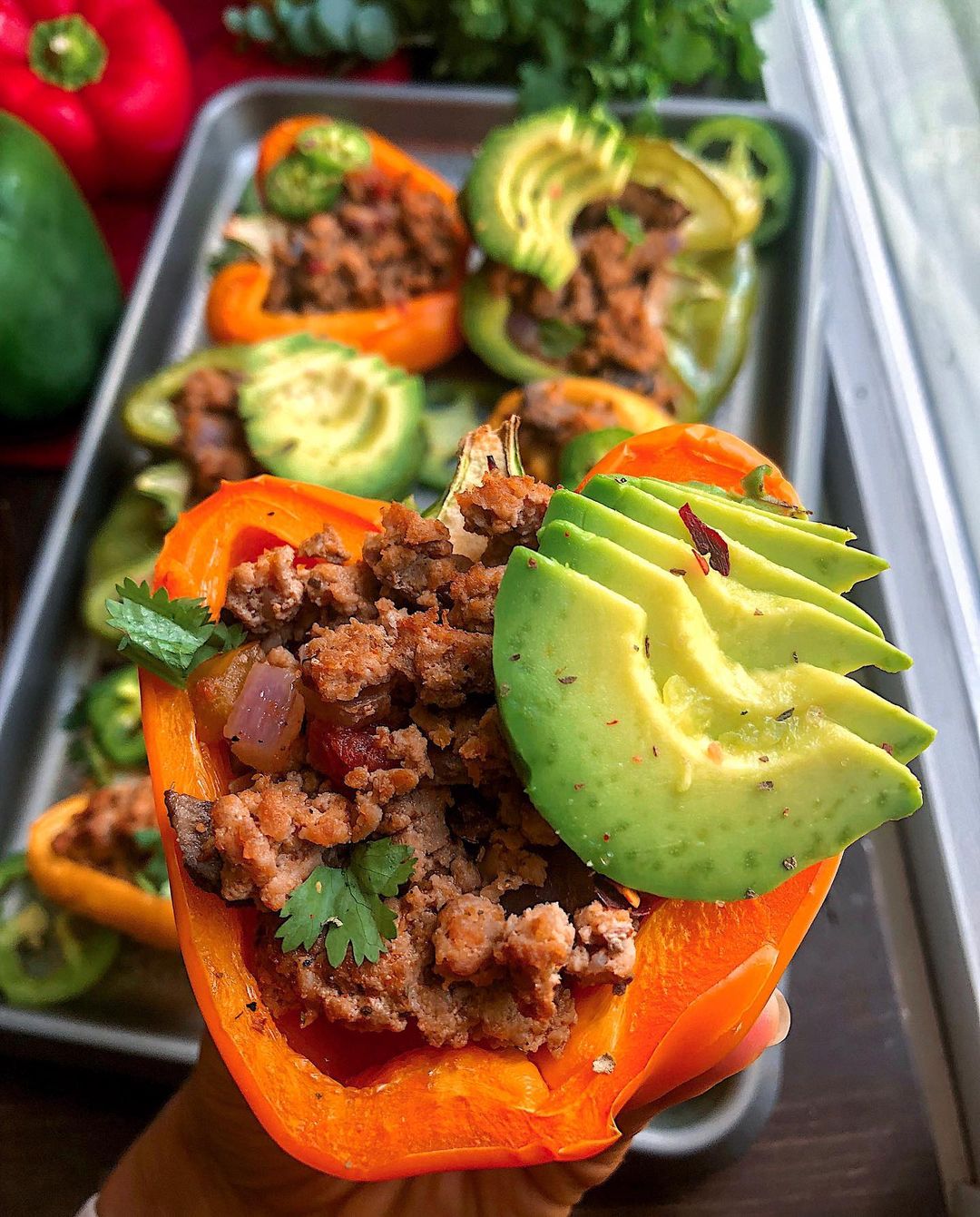 Taco Stuffed Peppers with Turkey and Salsa
