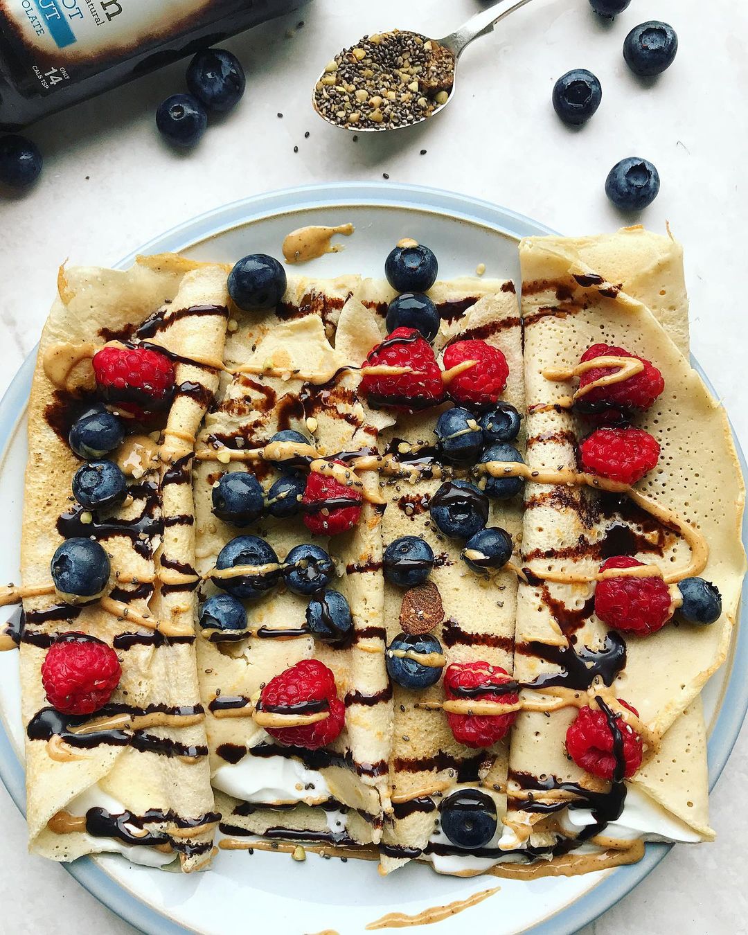 Healthy Buckwheat Crepes with Protein and Berries