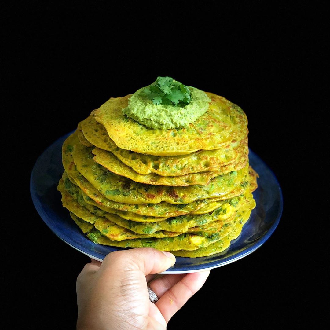 Savoury Chickpea Flour Pancakes with Veggies