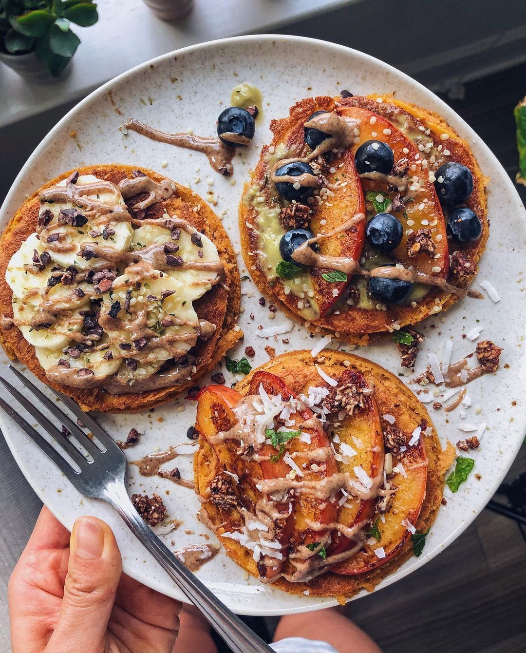 Sweet Potato Almond Butter Pancakes