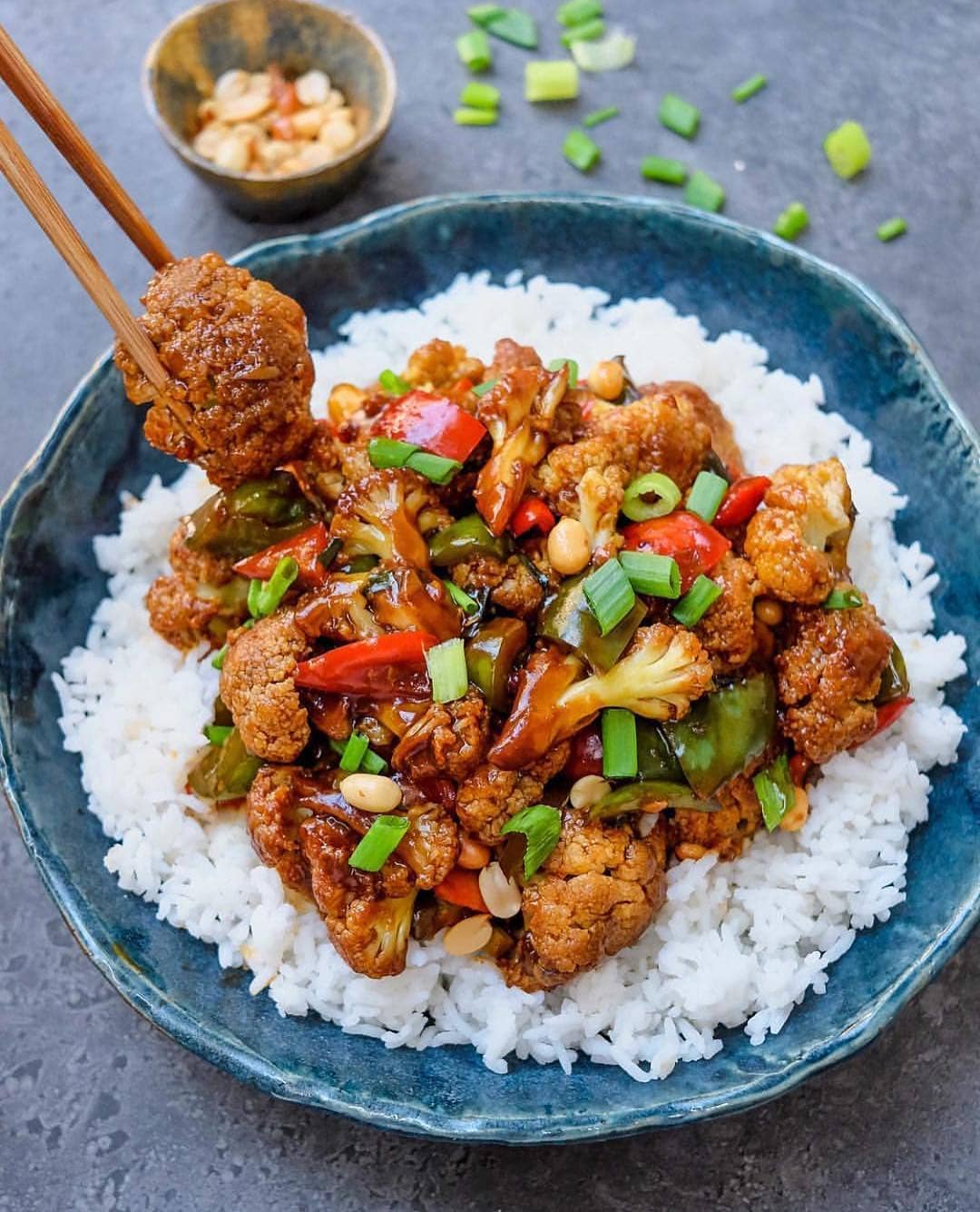 Kung Pao Cauliflower with Rice