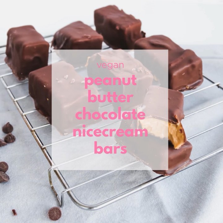 Peanut Butter Chocolate Nicecream Bars