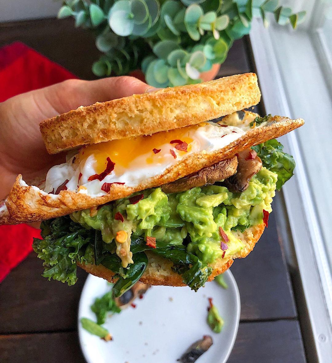 Breakfast Sandwich with Fried Egg and Avocado