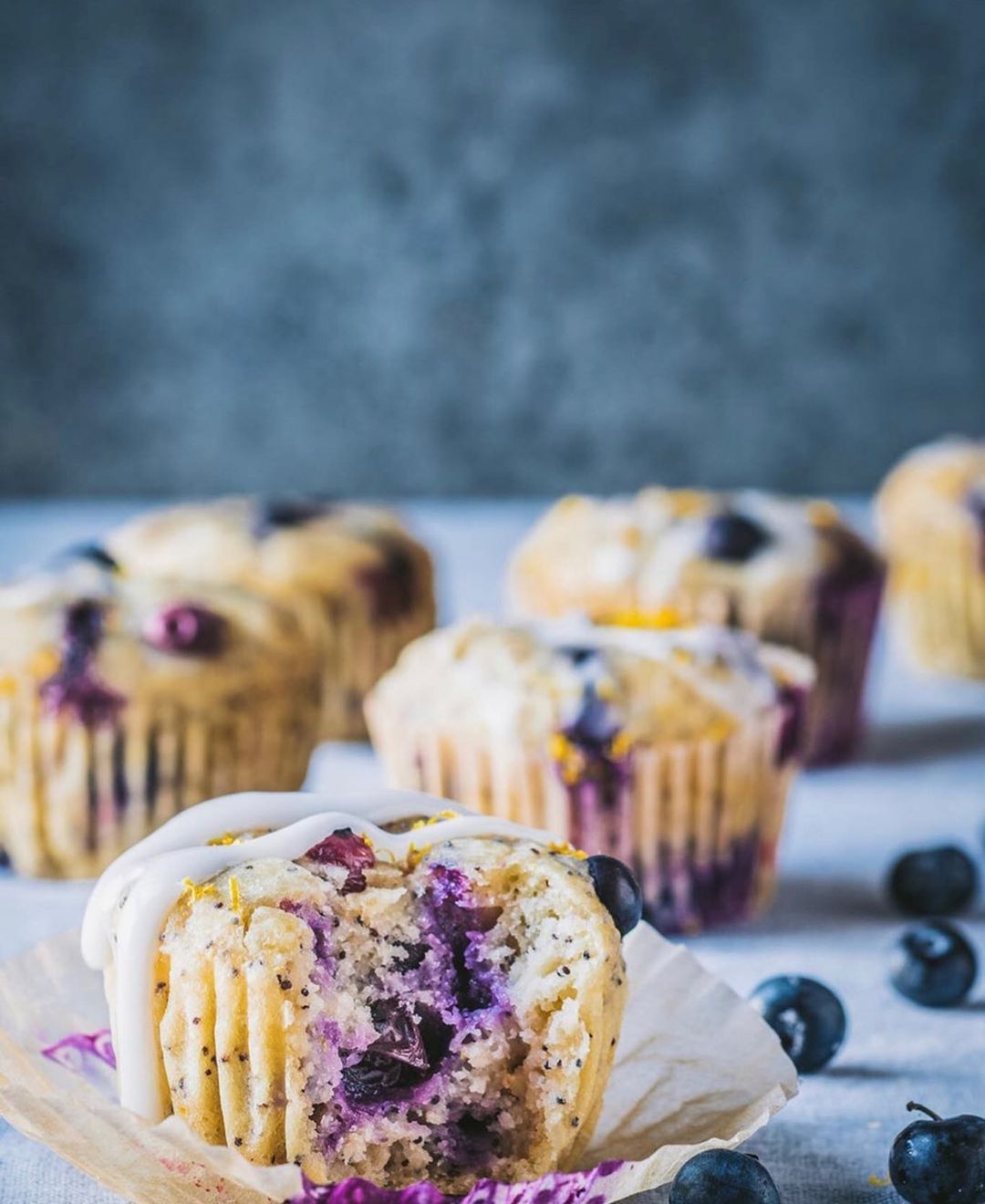 Vegan Blueberry Lemon Poppy Seed Muffins