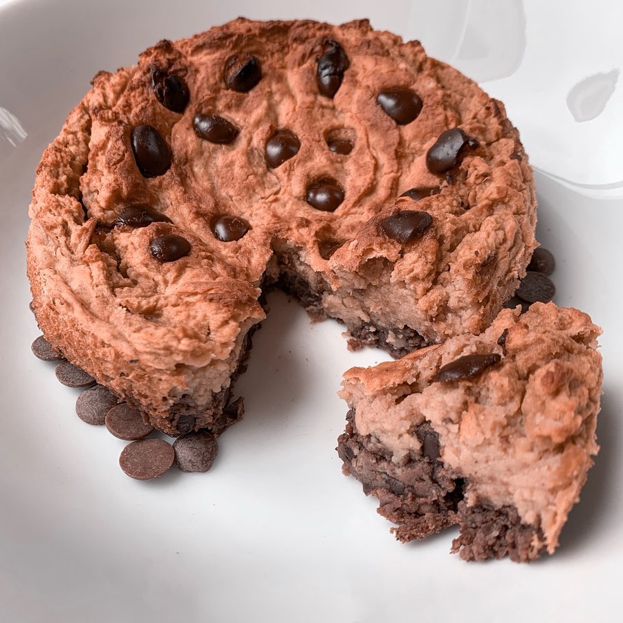 Black Bean Chickpea Brownie for One