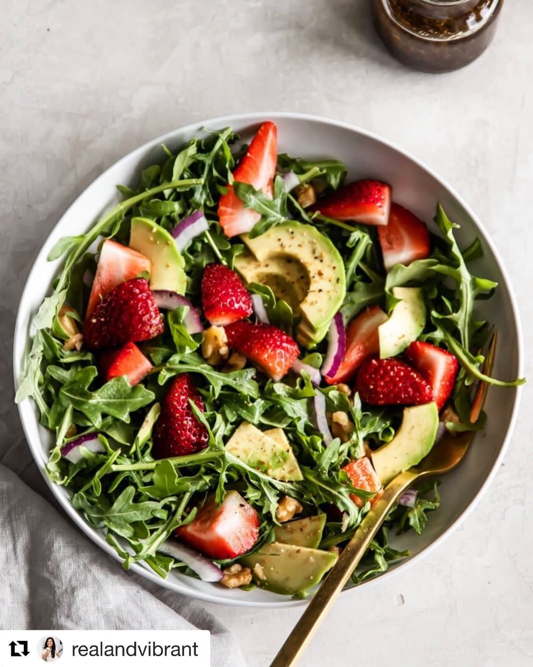 Strawberry Arugula Salad with Balsamic Vinaigrette