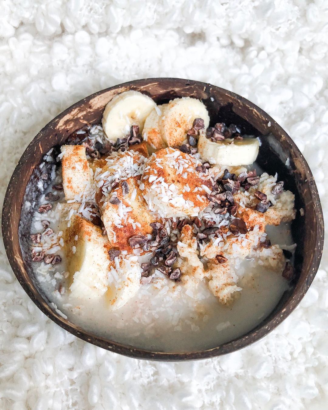 Coconut Banana Oatmeal with Toppings