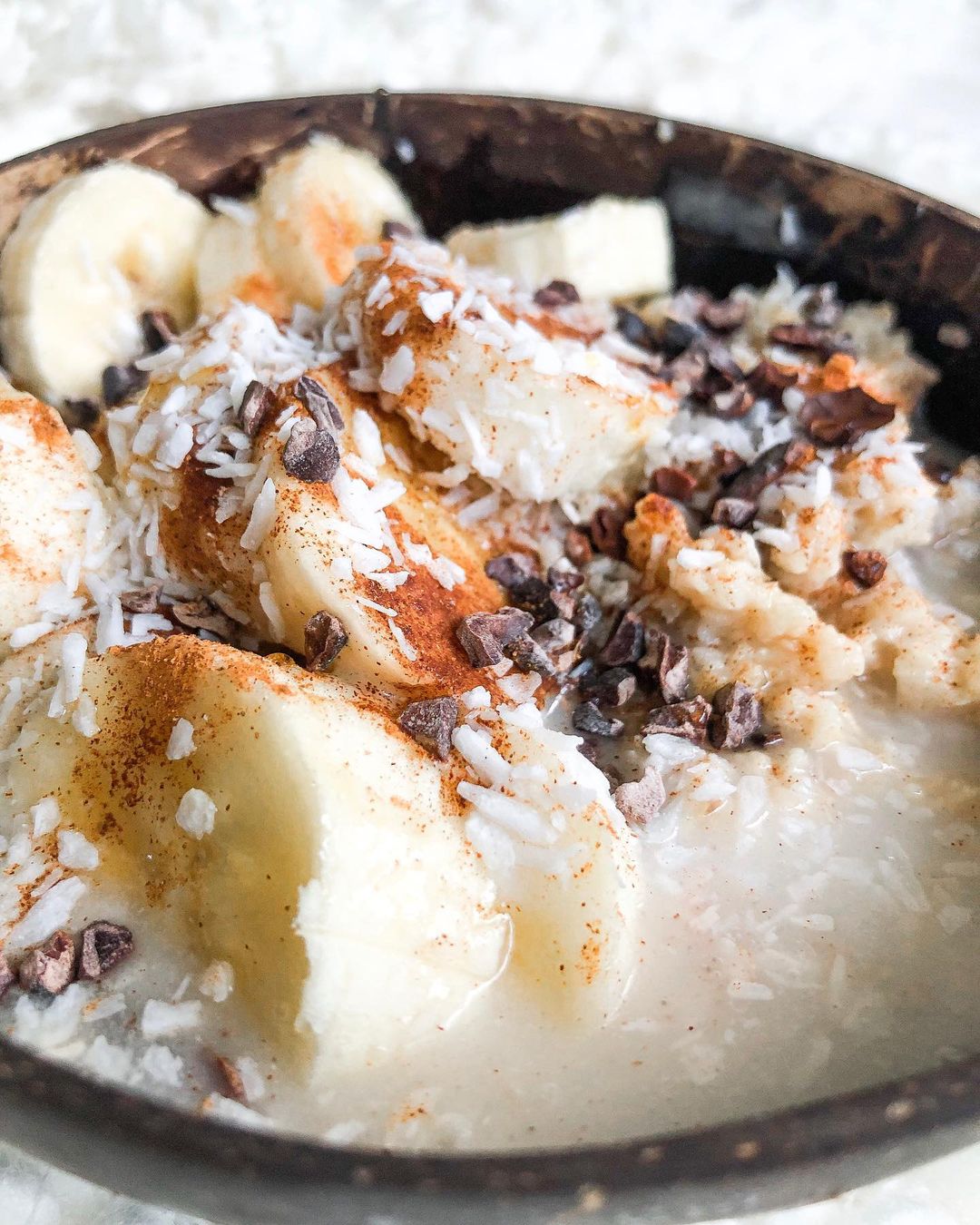 Coconut Banana Oatmeal with Toppings