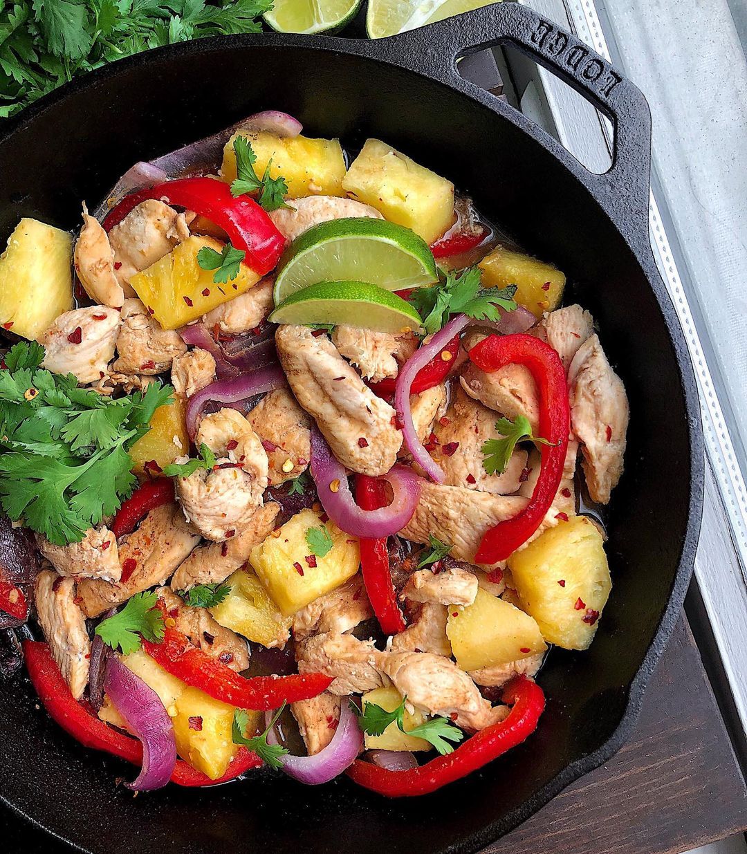 Pineapple Chicken Skillet with Veggies and Lime