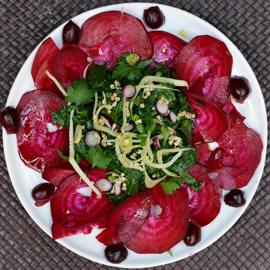 Beetroot Carpaccio and Massaged Kale Salad
