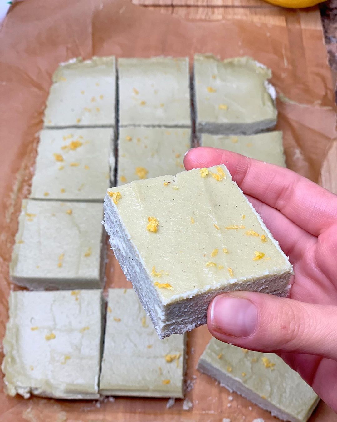 Healthy Vegan Paleo Keto Lemon Bars Dessert