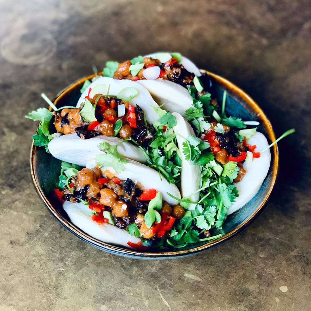 Hoisin Chickpea and Eggplant Bao Buns